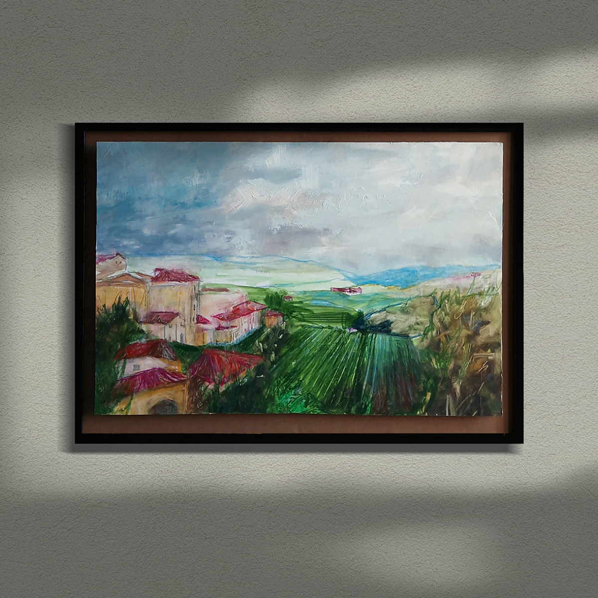 Pintura paisaje al óleo sobre tablero 'Persistencia' 